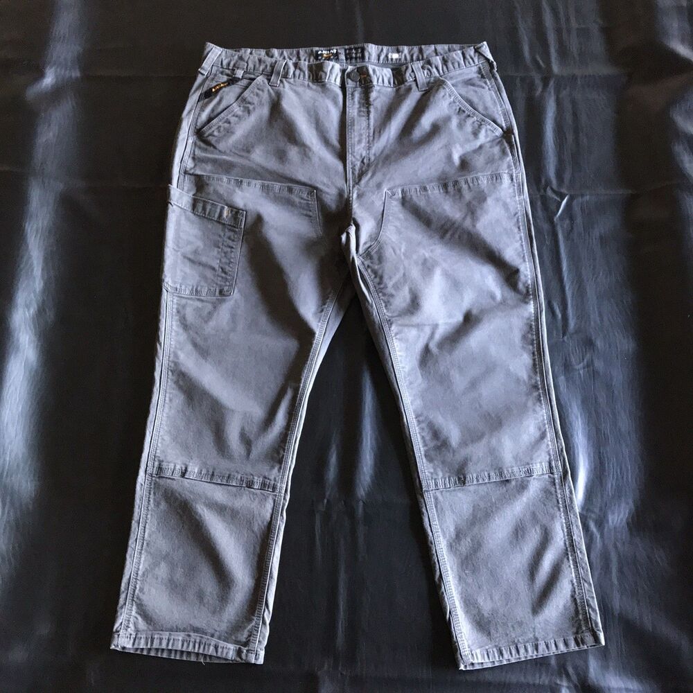 Ariat Rebar M4 Pants Mens 44x30 Gray Excellent Relaxed Straight Utility Workwear